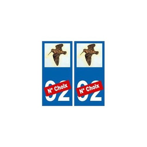 Bécasse Autocollant Plaque Auto - Couleur : Arrondis - Angles : Arrondis