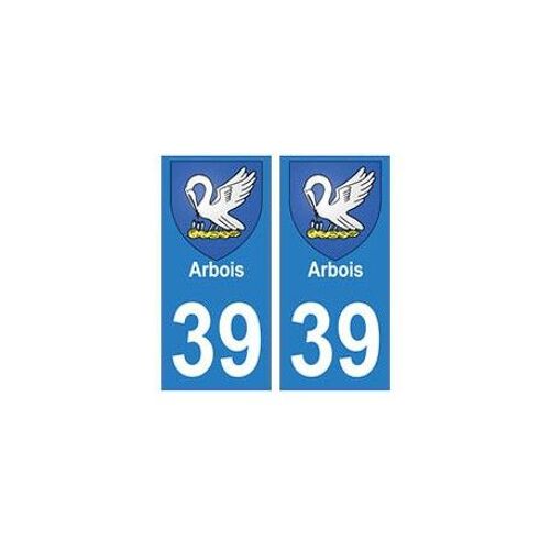 39 Arbois Autocollant Plaque Blason Armoiries Stickers Département Ville - Couleur : Droits - Angles : Droits