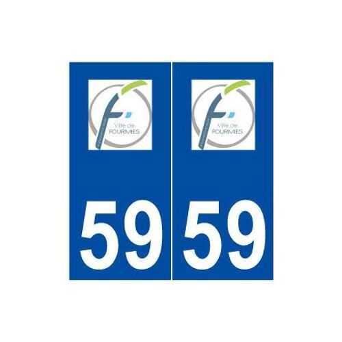 59 Fourmies Logo Autocollant Plaque Stickers Ville - Couleur : Droits - Angles : Droits