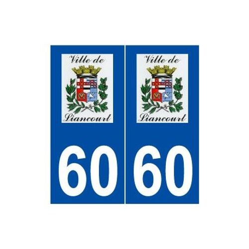 60 Liancourt Logo Autocollant Plaque Stickers Ville - Couleur : Droits - Angles : Droits