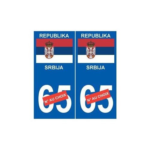 Serbie Serbia Sticker Numéro Au Choix Autocollant Plaque Srbija - Couleur : Droits - Angles : Droits