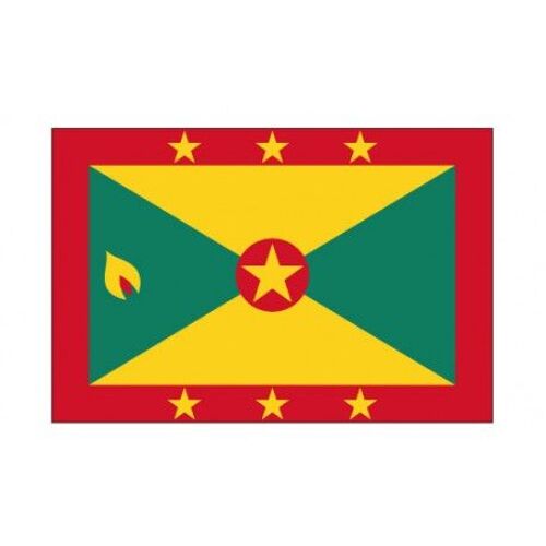 Autocollant Drapeau Grenada Grenade Sticker - Taille : 4 Cm