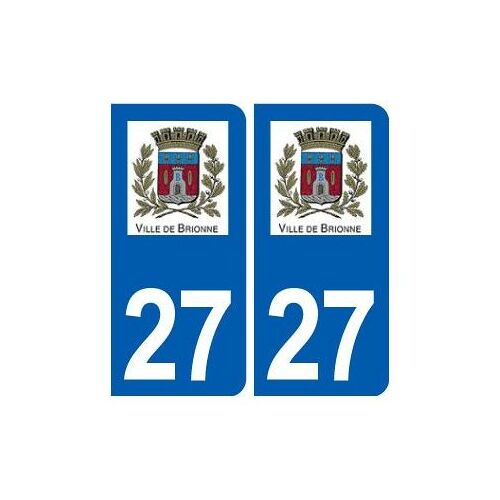 27 Brionne Logo Autocollant Plaque Stickers Ville - Couleur : Droits - Angles : Droits
