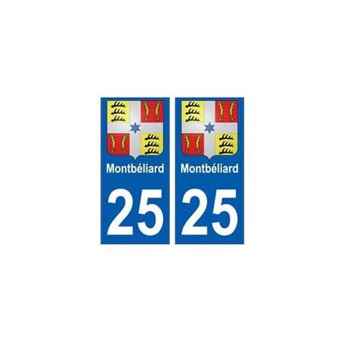 25 Montbéliard Blason Autocollant Plaque Stickers Ville - Couleur : Droits - Angles : Droits