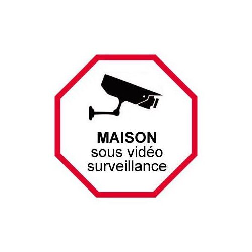 Autocollant Maison Sous Vidéo Surveillance Alarme 2 - Taille : 15 Cm