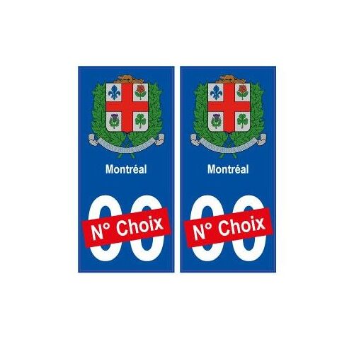Montréal Ville Sticker Numéro Au Choix Autocollant Blason Canada City - Couleur : Droits - Angles : Droits