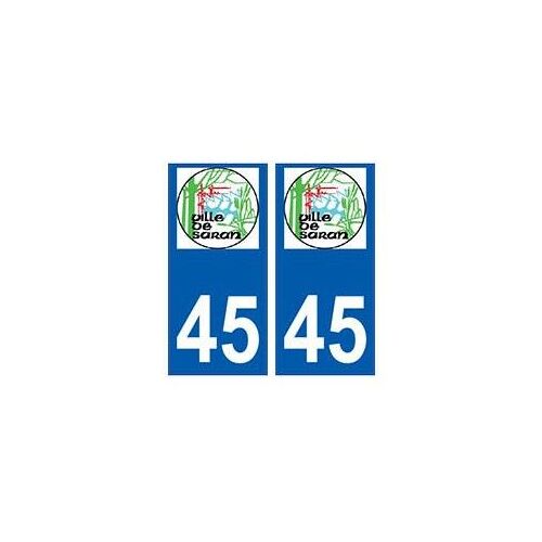 45 Saran Logo Autocollant Plaque Stickers Ville - Couleur : Droits - Angles : Droits