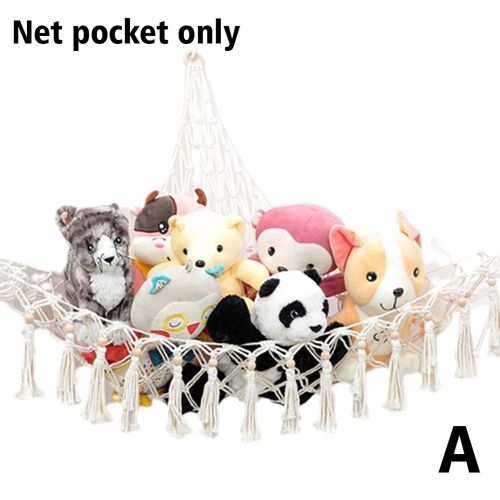 Hamac En Corde De Coton Tissé, Sac En Filet D'angle Pour Jouets, Balançoire De Rangement, Hamac En Peluche, Jouet O4s7