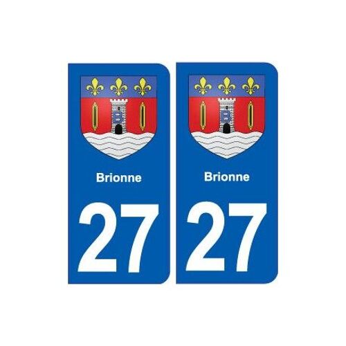 27 Brionne Blason Autocollant Plaque Stickers Ville - Couleur : Droits - Angles : Droits