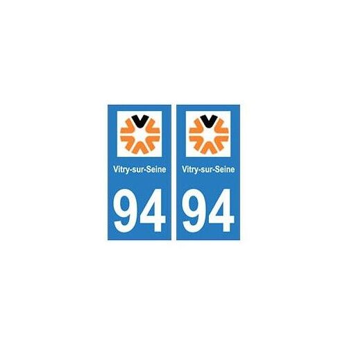 94 Vitry-Sur-Seine Logo Autocollant Sticker Plaque Immatriculation Ville - Couleur : Droits - Angles : Droits