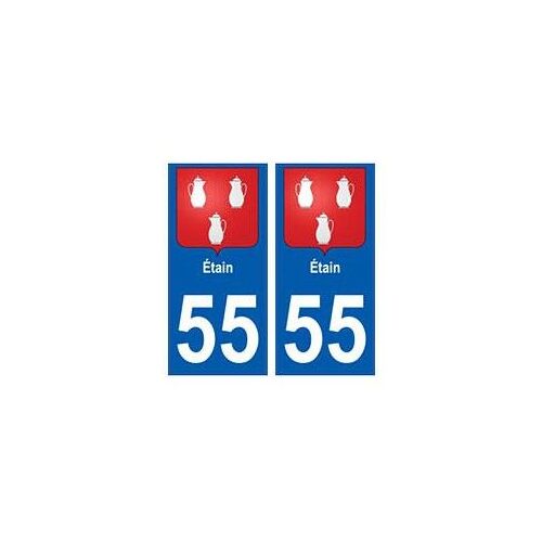 55 Etain Blason Autocollant Plaque Stickers Ville - Couleur : Droits - Angles : Droits