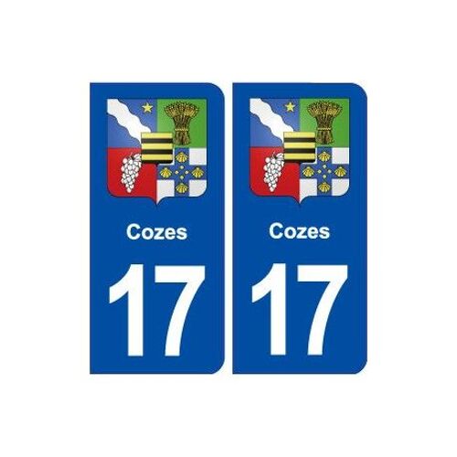 17 Cozes Blason Ville Autocollant Plaque Sticker - Couleur : Droits - Angles : Droits