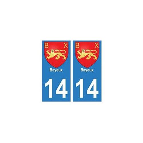 14 Bayeux Ville Autocollant Plaque - Couleur : Droits - Angles : Droits
