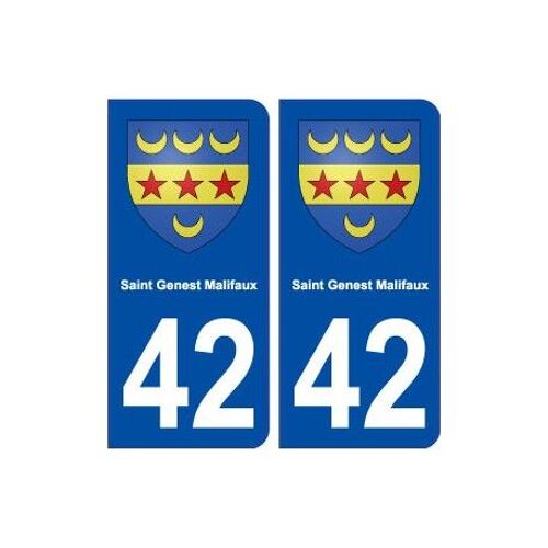 42 Saint Genest Malifaux Blason Ville Autocollant Plaque Stickers - Couleur : Droits - Angles : Droits
