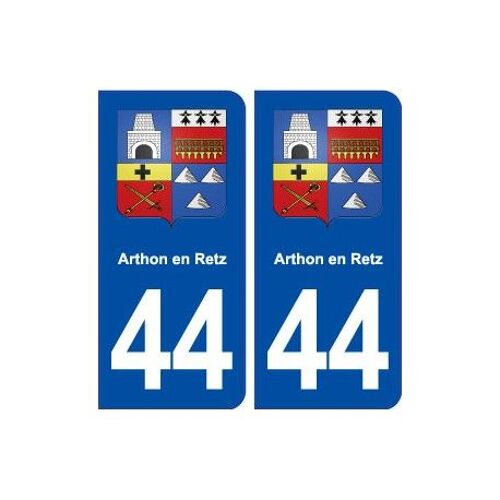 44 Arthon En Retz Blason Ville Autocollant Plaque Stickers - Couleur : Droits - Angles : Droits
