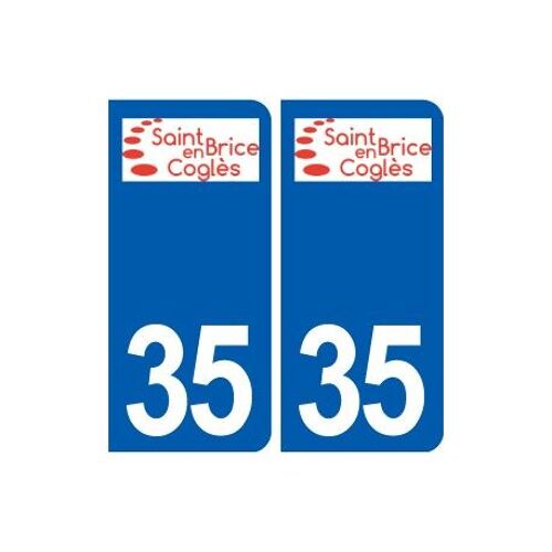 35 Saint Brice En Coglès Logo Autocollant Plaque Stickers Ville - Couleur : Droits - Angles : Droits
