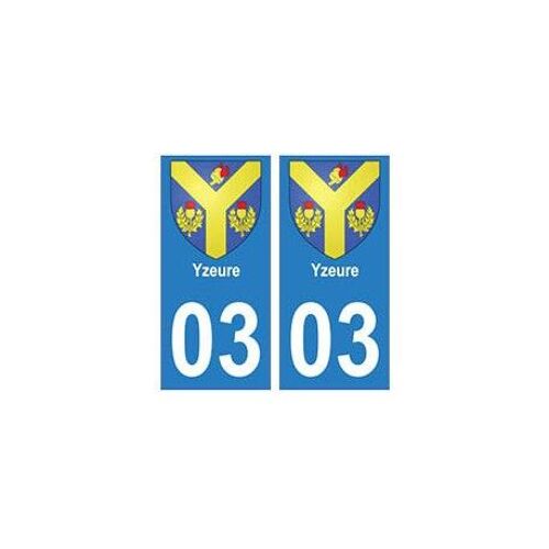 03 Yzeure Ville Autocollant Plaque - Couleur : Droits - Angles : Droits