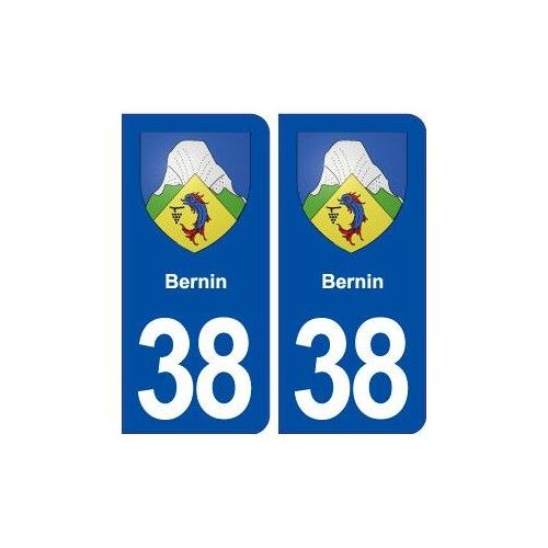 38 Bernin Blason Ville Autocollant Plaque Stickers - Couleur : Droits - Angles : Droits