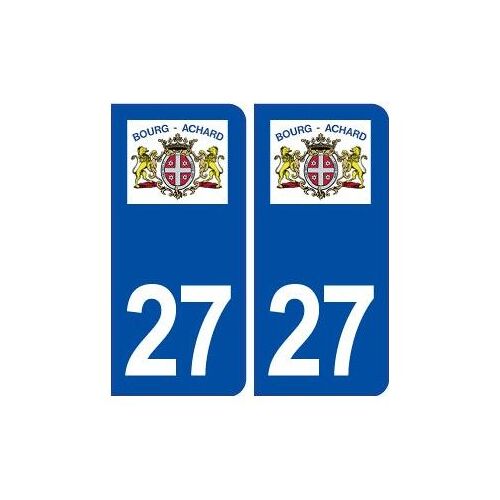 27 Bourg Achard Logo Autocollant Plaque Stickers Ville - Couleur : Droits - Angles : Droits