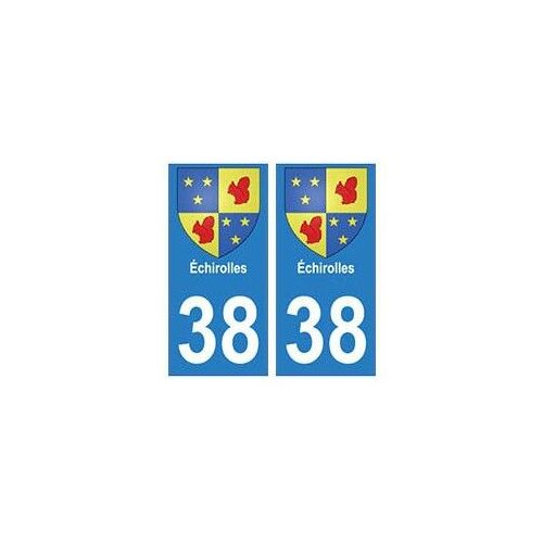 38 Echirolles Blason Autocollant Plaque Ville - Couleur : Droits - Angles : Droits