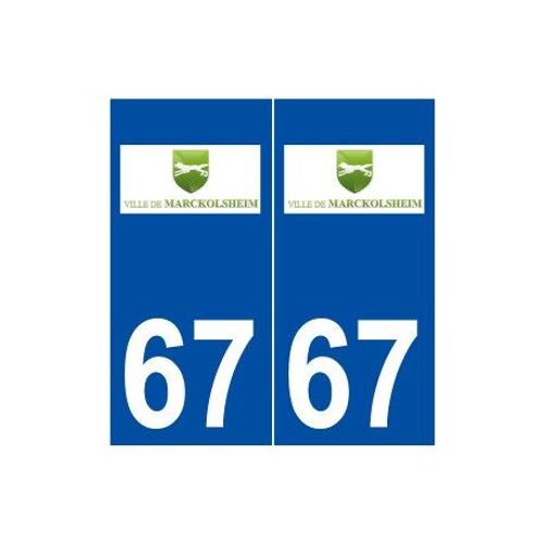 67 Marckolsheim Logo Autocollant Plaque Stickers Ville - Couleur : Droits - Angles : Droits
