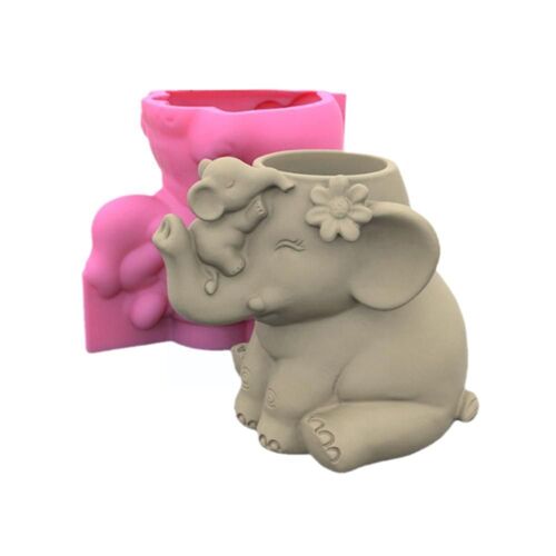 Moule En Silicone Pour Pot De Fleurs Succulentes Éléphant, Porte-Cendrier, Bougie Parfumée, Plâtre En Béton, Moule À Stylo Bricolage, Z5e1