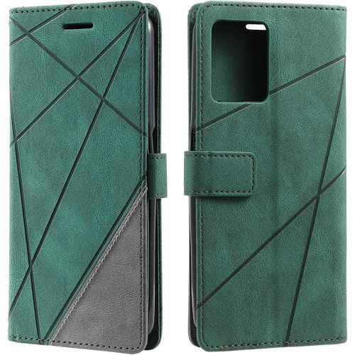 Coque Pour Realme 9 Pro Plus, Portefeuille Etui En Pu Cuir Antichoc Tpu, Housse A Rabat Compatible Avec Oppo Realme 9 Pro Plus, Vert