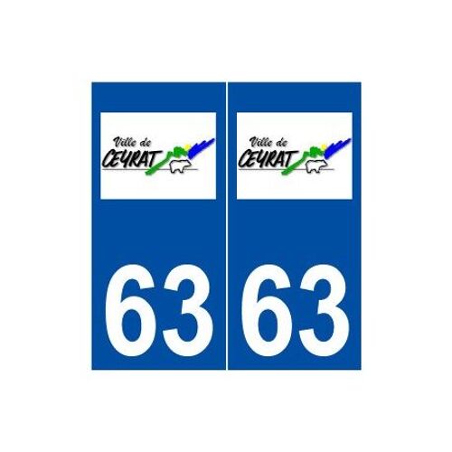 63 Ceyrat Logo Autocollant Plaque Stickers Ville - Couleur : Droits - Angles : Droits