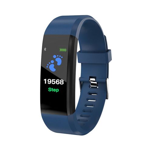 Bracelet De Sport Intelligent,Podomètre,Moniteur De Fréquence Cardiaque,De Pression Artérielle,Bluetooth,Fitness,Pour Hommes Et Femmes - Type Bleu