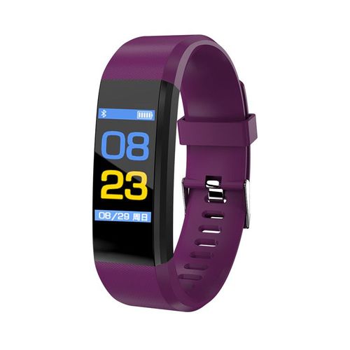 Bracelet De Sport Intelligent,Podomètre,Moniteur De Fréquence Cardiaque,De Pression Artérielle,Bluetooth,Fitness,Pour Hommes Et Femmes - Type Violet