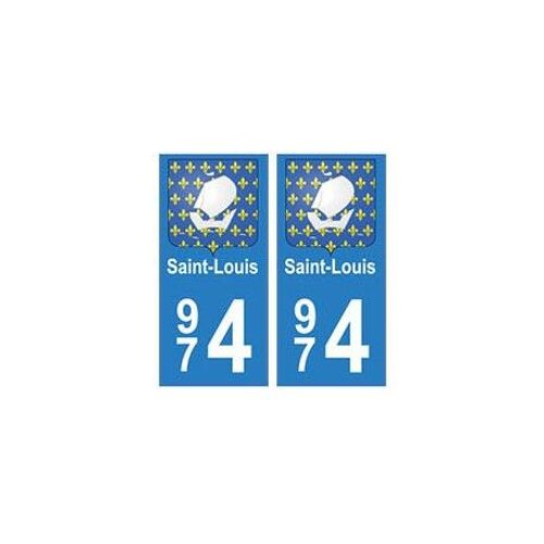 974 Saint-Louis Autocollant Plaque - Couleur : Droits - Angles : Droits