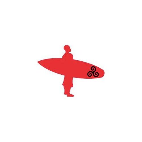 Surfeur Triskèle Autocollant Sticker Adhésif - Taille : 12 Cm - Couleur : Vert