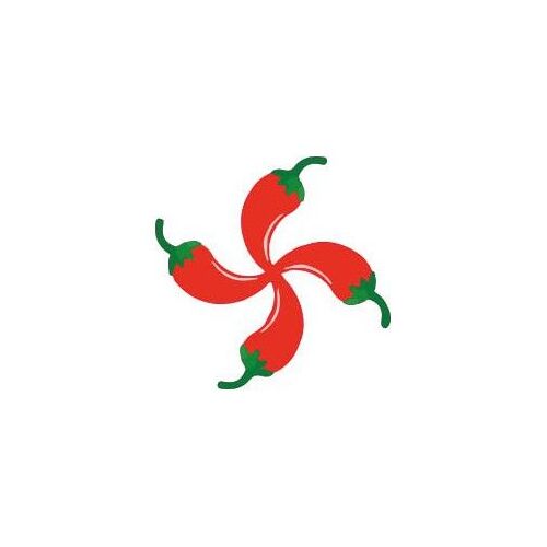 Piment Croix Basque Autocollant Sticker Adhesif - Taille : 12 Cm