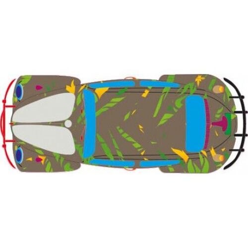 Autocollant Coccinelle Voiture Dos Jungle Sticker Adhesif - Taille : 4 Cm