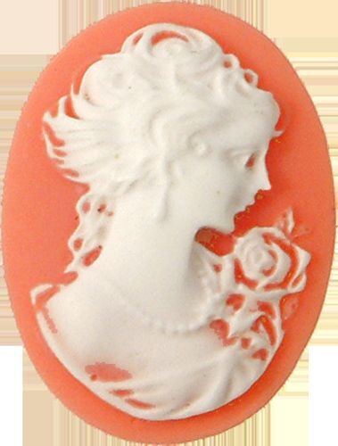 Camée Ovale En Résine Couleur Cendrée 23 X 17 Mm