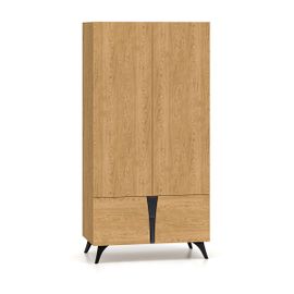 Armoire 4 Portes Stratifiés Beige Et Noir