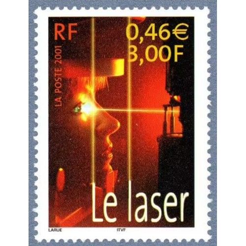 France 2001, Très Beau Timbre Neuf** Luxe Yvert 3424, Le Siècle Au Fil Du Timbre, Découvertes Scientifiques, Le Laser Et Ses Applications En Ophtalmologie.
