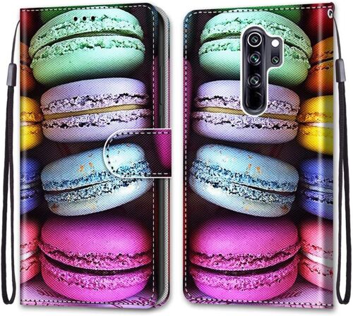 Coque Pour Xiaomi Redmi Note 8 Pro, Etui En Cuir Pu Portefeuille Housse Coque Avec 360 Degres Silicone Antichoc Protection Cover Cuir Pochette Magnetique Und Flip Bequille (Macarons)