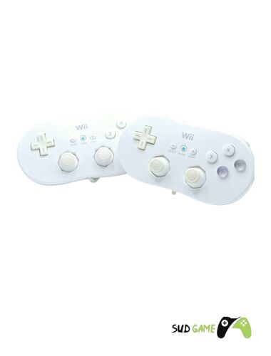 Nintendo Wii - Lot de 2 Manettes Pro Filaires Blanches Officielles - Très Bon état