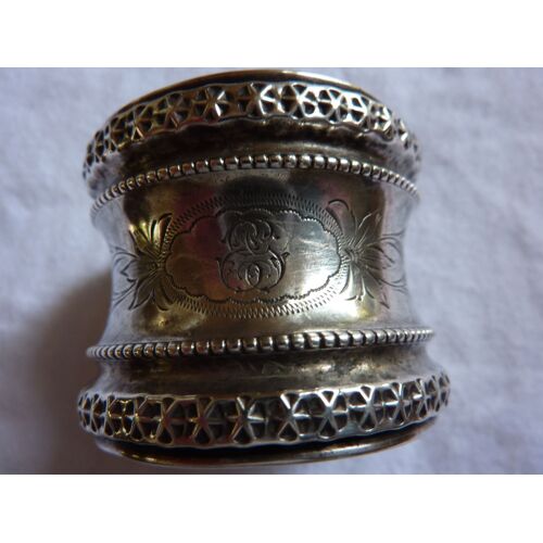 Rond De Serviette Ancien En Argent  - Modèle 4