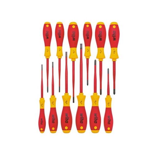 Wiha - Jeu De 12 Tournevis Softfinish Slimfix Vde Isolés Fente + Phillips + Pozidriv + Torx