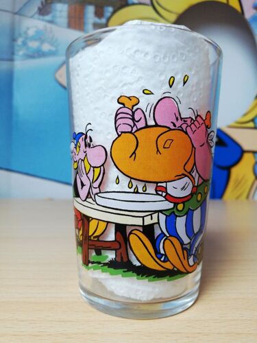 Verre Asterix "À Table" 1968 Dargaud S.A.