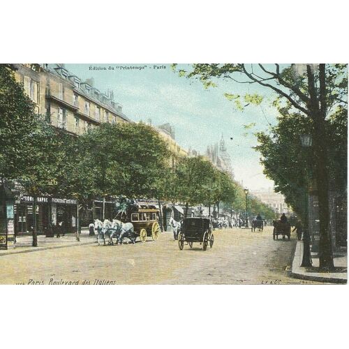 Carte Postale Ancienne Animée En Couleurs : Édition Du " Printemps " - Paris - Paris, Boulevard Des Italiens