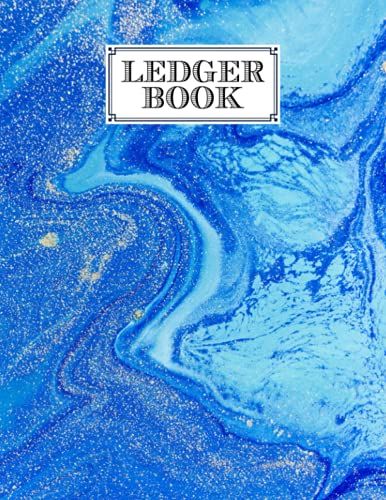 Ledger Book: Marble Blue Ledger Book, Record Income And Expenses, 120 Pages, Size 8.5" X 11" By Emanuel Wilke