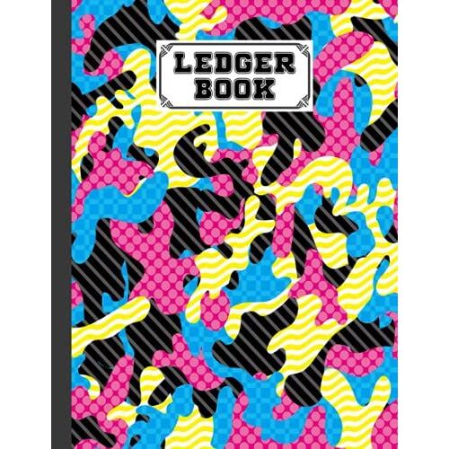 Ledger Book: Record Income And Expenses, 120 Pages, Size 8.5" X 11" | Camouflage Cover Design By Margrit Behrendt