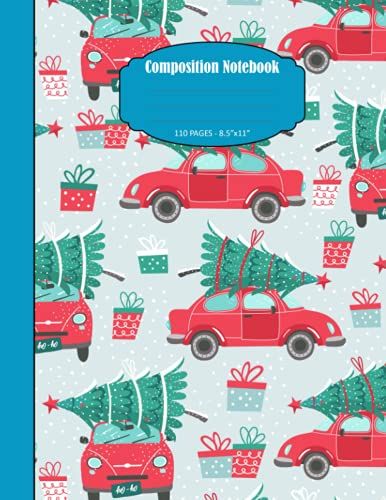 Composition Notebook: Primary Journal Book, Logbook, Notebook, Blank Book For Kids, Kindergarten Books - 110 Pages, 8.5"X11", Beauty Christmas Cover Book Design Number #19