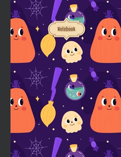 Notebook: Logbook, Journal, Dairy, Composition Notebook For All - 110 Pages, Large Size 8.5"X11", Lined Pape, Pretty Halloween Book Cover, Design #22