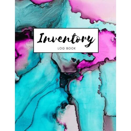 Inventory Log Book: Inventory Tracker Logbook For Small Business And Personal Use With Blue And Pink Marble Cover