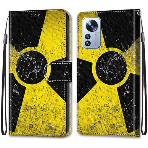 Coque Pour Xiaomi Mi 12 Pro, Etui Portefeuille Xiaomi Mi 12 Pro, Housse Coque Avec 360 Degres Silicone Antichoc Protection Cover Cuir Pochette Magnetique Und Flip Bequille(Moulin A Vent)