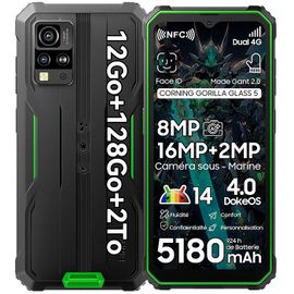Blackview BV4800 Pro Téléphone Portable Incassable 6,56" (4+8)Go+128Go Smartphone Android 14 5180mAh 16MP,Dual SIM,NFC - Vert